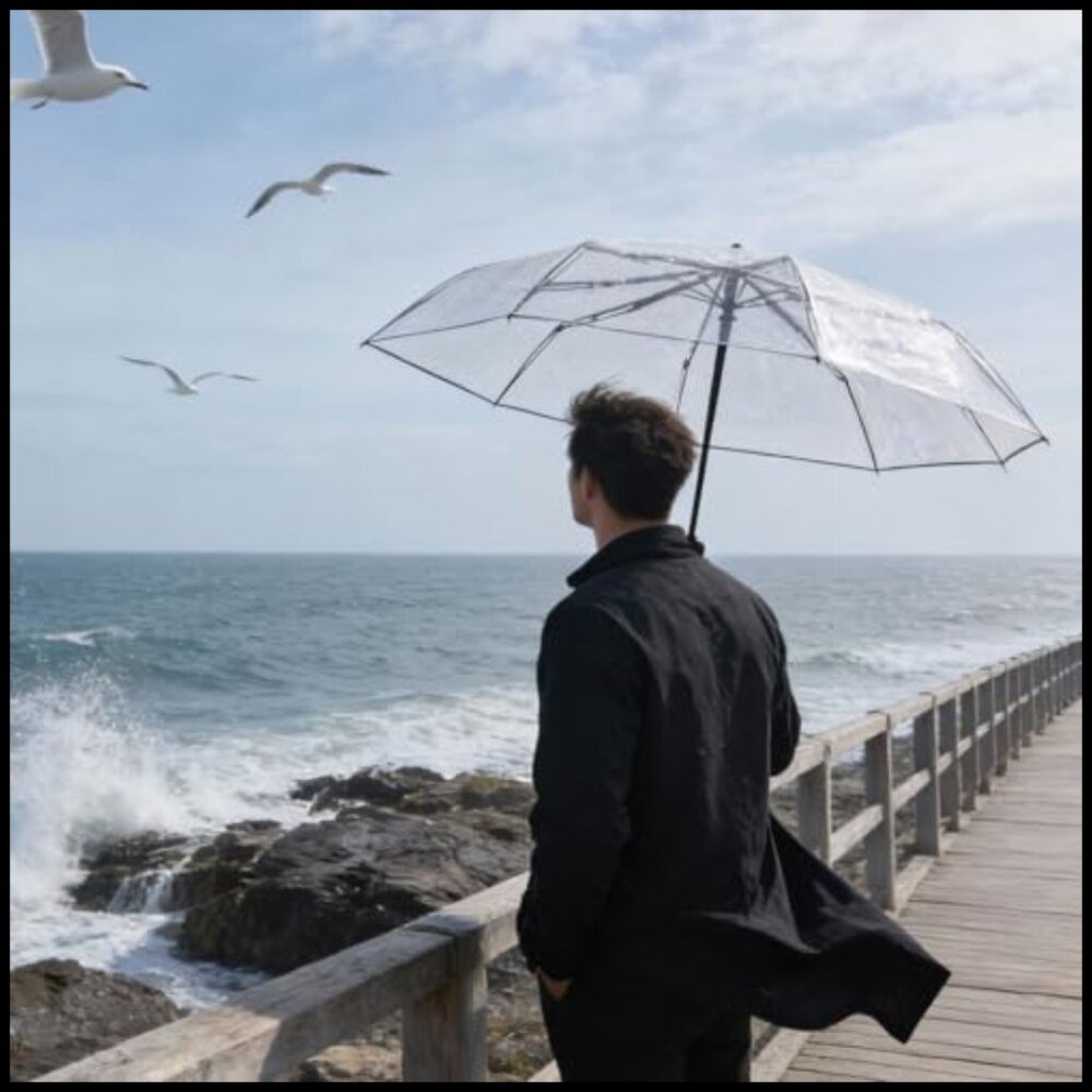 Automatic Clear Umbrella Large Transparent Foldab… - image 5